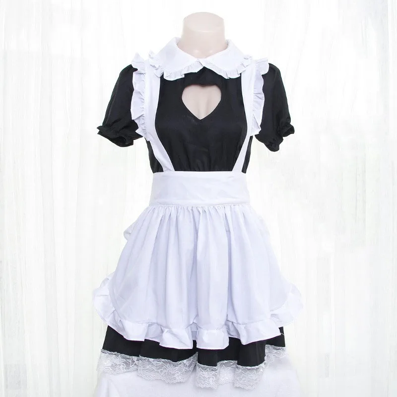 Sexy Cute Heart Chest Hollow Out Maid Dress Cosplay Set Headband & Dress & Apron 3PCS Set Color Black
Sexy Cute Heart Chest Hollow Out Maid Dress Cosplay Set Headband & Dress & Apron 3PCS Set Color Black