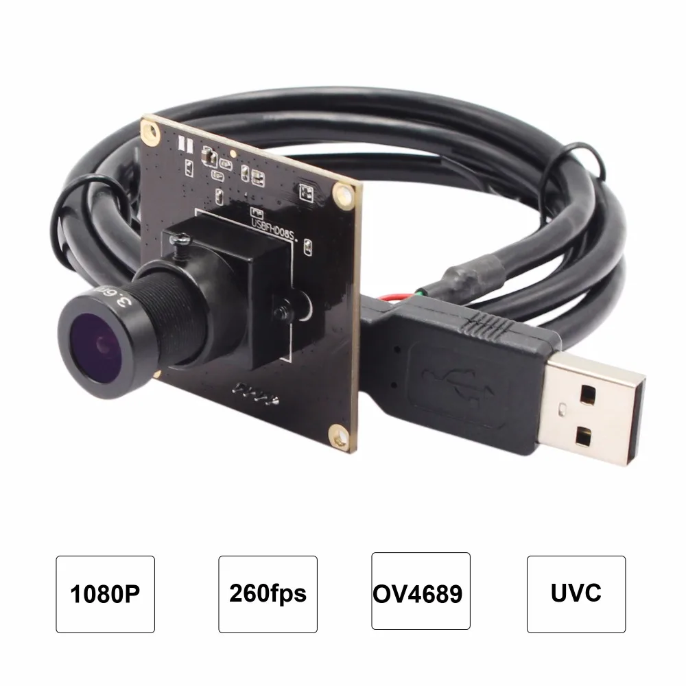 ELP High Frame Rate 260fps USB Webcam OmniVision OV4689 Color CMOS Sensor 1080P 60fps USB Camera 2.0 For Android Raspberry Linux
ELP High Frame Rate 260fps USB Webcam OmniVision OV4689 Color CMOS Sensor 1080P 60fps USB Camera 2.0 For Android Raspberry Linux