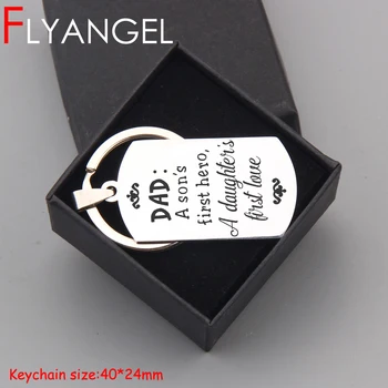 FLYANGEL Cute Engraved Father Keychain Jewelry Car Key Tag Dad A Son's First Hero A Daughter First Love Father's Day Gifts 
FLYANGEL Cute Engraved Father Keychain Jewelry Car Key Tag Dad A Son's First Hero A Daughter First Love Father's Day Gifts