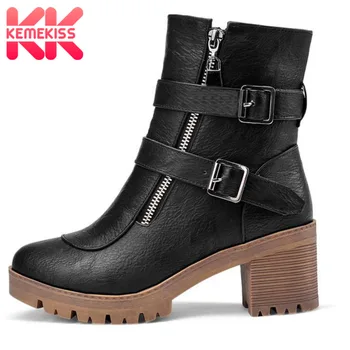 KemeKiss Size 34-43 Sexy Women Ankle High Heel Boots Zipper Winter Shoes Women Metal Buckle Thick Heel Boots Warm Short Botas
KemeKiss Size 34-43 Sexy Women Ankle High Heel Boots Zipper Winter Shoes Women Metal Buckle Thick Heel Boots Warm Short Botas