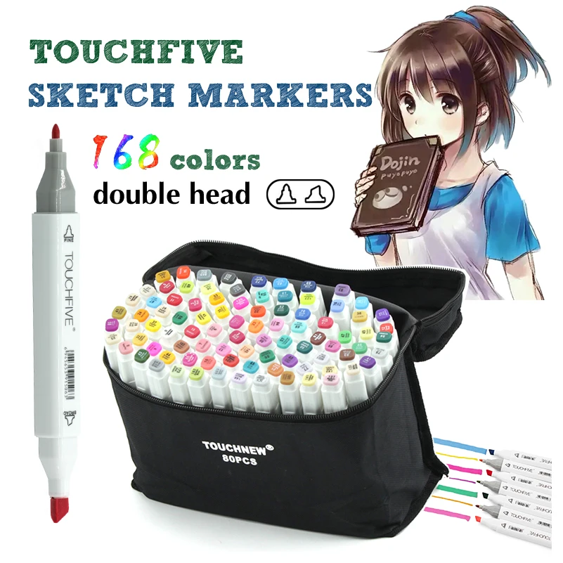 TouchFive 168 Colors Drawing Markers Pen Alcohol Dual Headed Tips for Manga Drawing Marker design
TouchFive 168 Colors Drawing Markers Pen Alcohol Dual Headed Tips for Manga Drawing Marker design
