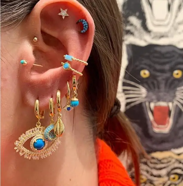 Luxury lucky sweet women jewelry dangling evil eye earring Gold silver color gorgeous Boho turkish earrings
Luxury lucky sweet women jewelry dangling evil eye earring Gold silver color gorgeous Boho turkish earrings