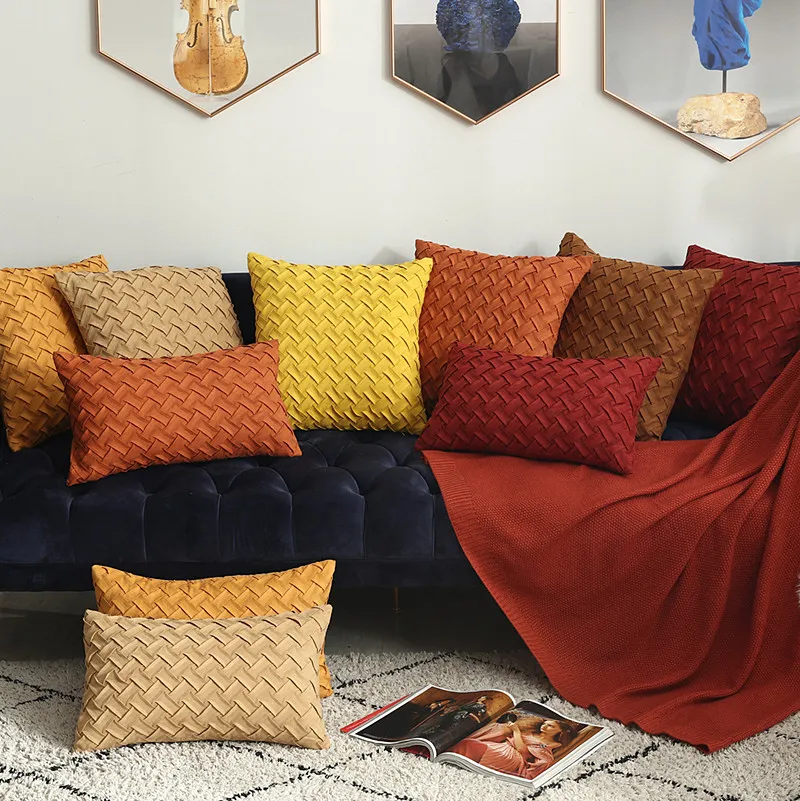Hand Pleat Embroidered Cushion Cover Yellow Orange Geometric Home Decorative Pillow Cover Lumber Pillow Case 45X45CM/30x50cm
Hand Pleat Embroidered Cushion Cover Yellow Orange Geometric Home Decorative Pillow Cover Lumber Pillow Case 45X45CM/30x50cm