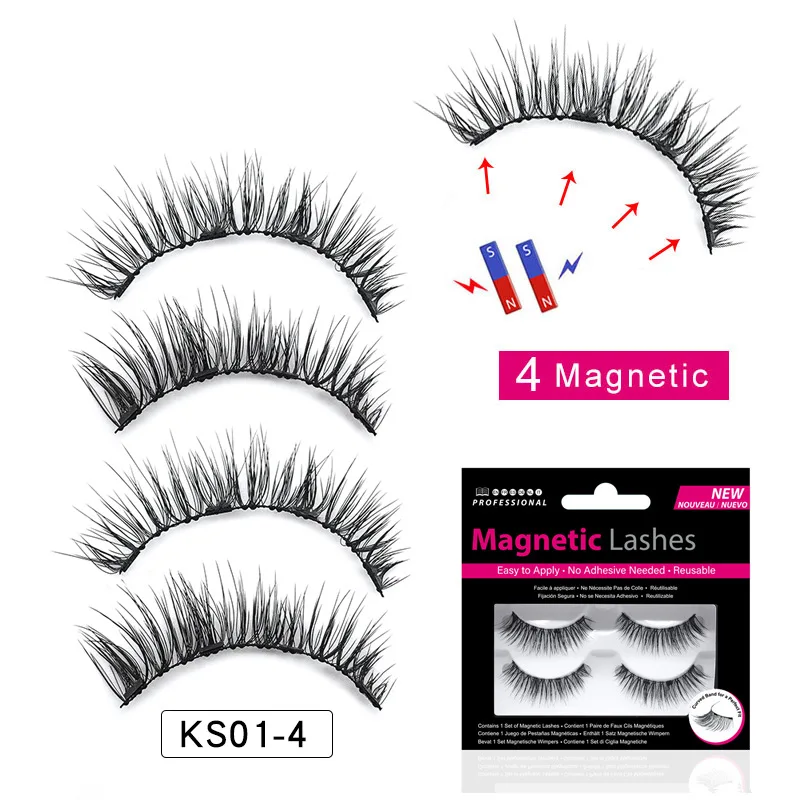 1 Pair of 4 PCS KS01-4 Magnet False Eyelashes Non-glue Four Magnet False Eyelashes 3D Natural Magnetism Four Magnetic Makeup
1 Pair of 4 PCS KS01-4 Magnet False Eyelashes Non-glue Four Magnet False Eyelashes 3D Natural Magnetism Four Magnetic Makeup