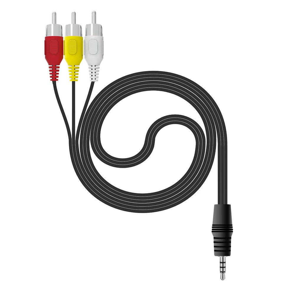 3.5 мм кабель av Мужской до 3 RCA Композитный Аудио Видео Jack штекер кабеля X 1.2 м для Hi Fi
