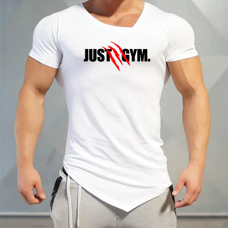 

Брендовая Спортивная футболка для мужчин, компрессионная облегающая Спортивная футболка для бега, одежда для бодибилдинга и фитнеса, облегающая футболка для тренировок