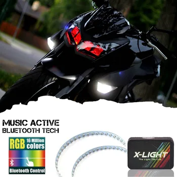 Motorcycle Demon Eyes Headlights Halo Ring Bluetooth Remote RGB LED Retrofit Projector Lens
Motorcycle Demon Eyes Headlights Halo Ring Bluetooth Remote RGB LED Retrofit Projector Lens