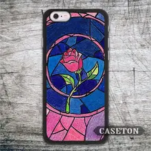 Stained Glass Rose Case For iPhone 7 6 6s Plus 5 5s SE 5c and For iPod 5 High Quality Lovely Beauty And The Beast Phone Cover