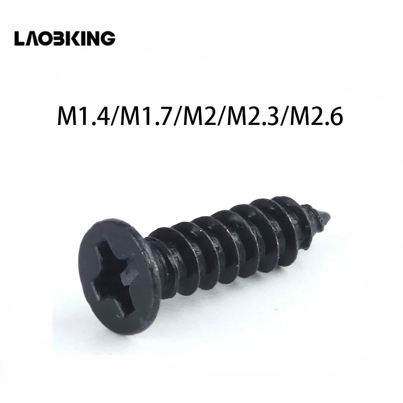 100Pcs M1.4 M1.7 M2 M2.3 M2.6 KA Black Self-tapping Screws Countersunk Flat Head Electronic Small Screws
100Pcs M1.4 M1.7 M2 M2.3 M2.6 KA Black Self-tapping Screws Countersunk Flat Head Electronic Small Screws