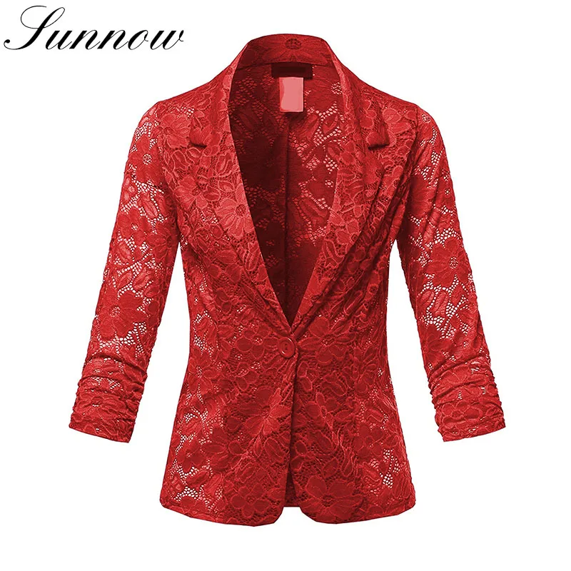 SUNNOW Sexy Floral Lace Blazers for Women New Ladies Casual Coat Long Sleeve Office Lady Workwear Female Suits 3XL
SUNNOW Sexy Floral Lace Blazers for Women New Ladies Casual Coat Long Sleeve Office Lady Workwear Female Suits 3XL