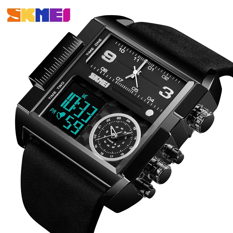 SKMEI Luxury Watch Men Quartz Wristwatches 3Bar Waterproof Leather Strap Big Dial Business LED Digital Sport Watch Men Clock New
SKMEI Luxury Watch Men Quartz Wristwatches 3Bar Waterproof Leather Strap Big Dial Business LED Digital Sport Watch Men Clock New