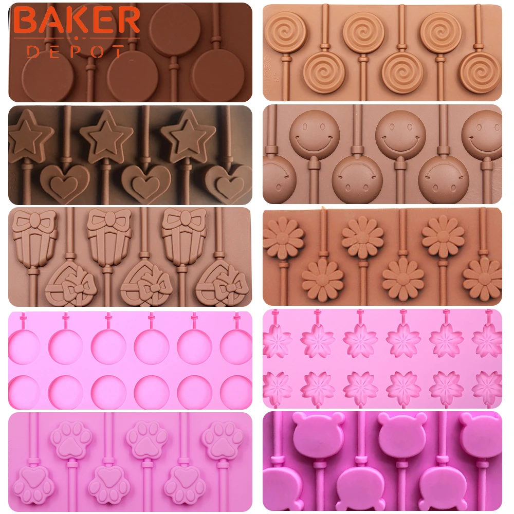 BAKER DEPOT Silicone lollipop mold candy chocolate molds round cake decorating form bake bakeware tool bear lolipops cake molds
BAKER DEPOT Silicone lollipop mold candy chocolate molds round cake decorating form bake bakeware tool bear lolipops cake molds