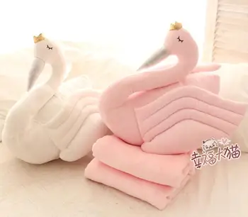 1pc 40cm cartoon pure swan with crown plush office cushion + coral velvet blanket stuffed toy creative romantic gift for baby
1pc 40cm cartoon pure swan with crown plush office cushion + coral velvet blanket stuffed toy creative romantic gift for baby