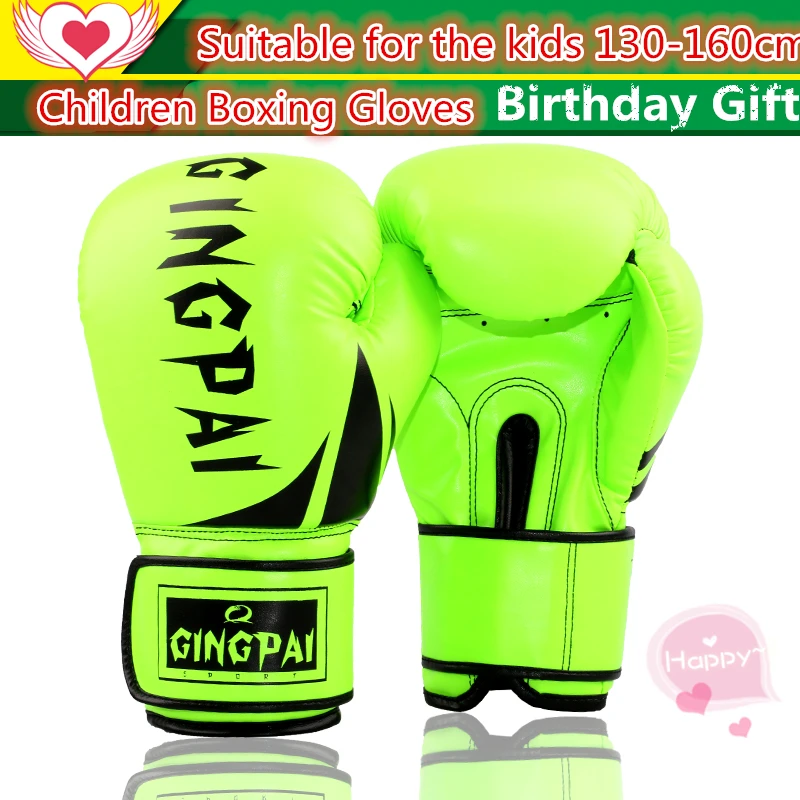 Image Colorful High Quality Child Kids Boxing Gloves Fitness MMA Glove Kick Fighting Training Punching Glove Birthday Gifts Boys Girls