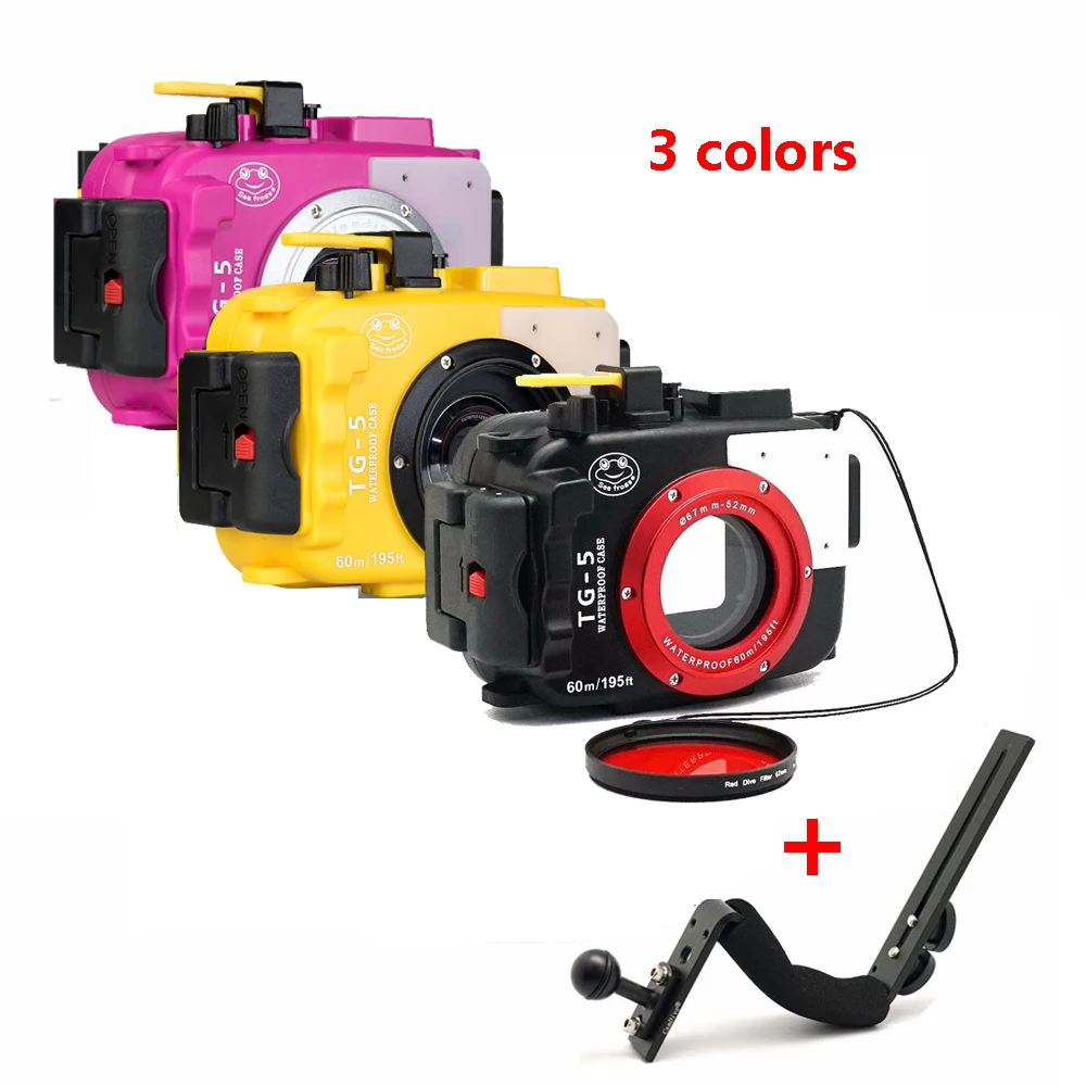 Seafrogs 60m/195ft Underwater Diving Waterproof Camera case for Olympus TG5 + Aluminium Diving handle + Red Filter 67mm
Seafrogs 60m/195ft Underwater Diving Waterproof Camera case for Olympus TG5 + Aluminium Diving handle + Red Filter 67mm