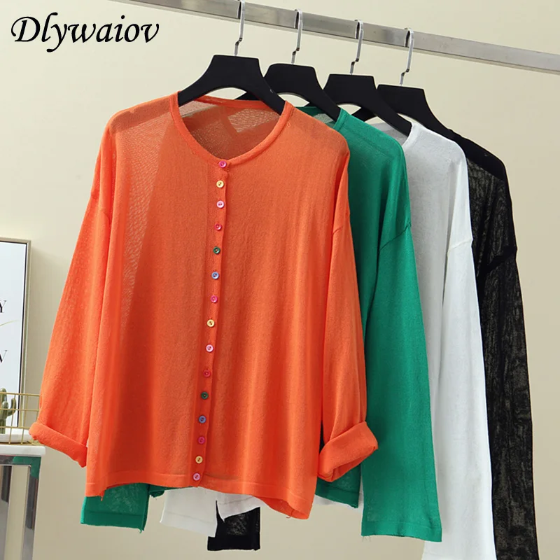 Knit Thin Cardigan Women Tops Long Sleeve Shirts Loose Button Casual Female Knitting Tee Shirt 2019 Summer Korean Shirt Femme
Knit Thin Cardigan Women Tops Long Sleeve Shirts Loose Button Casual Female Knitting Tee Shirt 2019 Summer Korean Shirt Femme