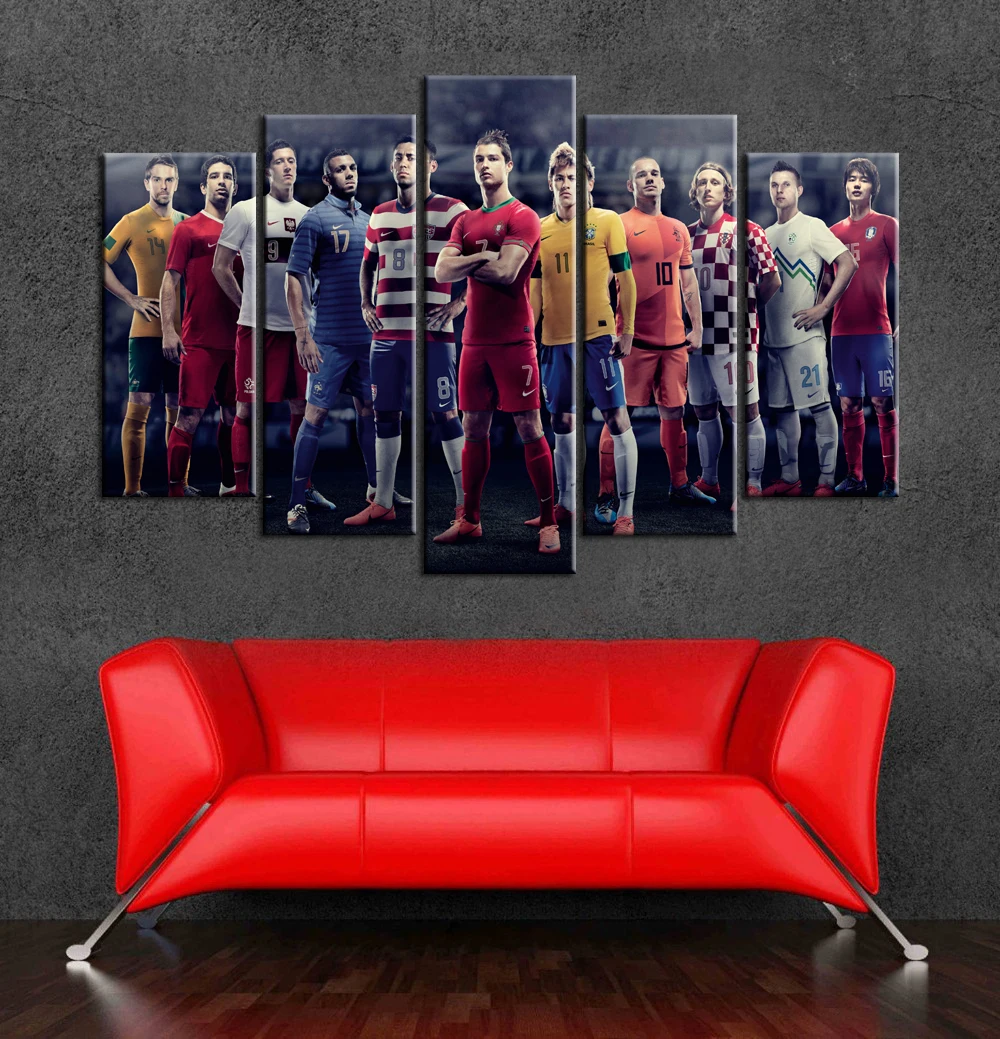 Painting Popular Football Stars Diy Art Canvas Painting Decoration 5 Pieces Oil For Living Room Wall Decor NO frame
Painting Popular Football Stars Diy Art Canvas Painting Decoration 5 Pieces Oil For Living Room Wall Decor NO frame