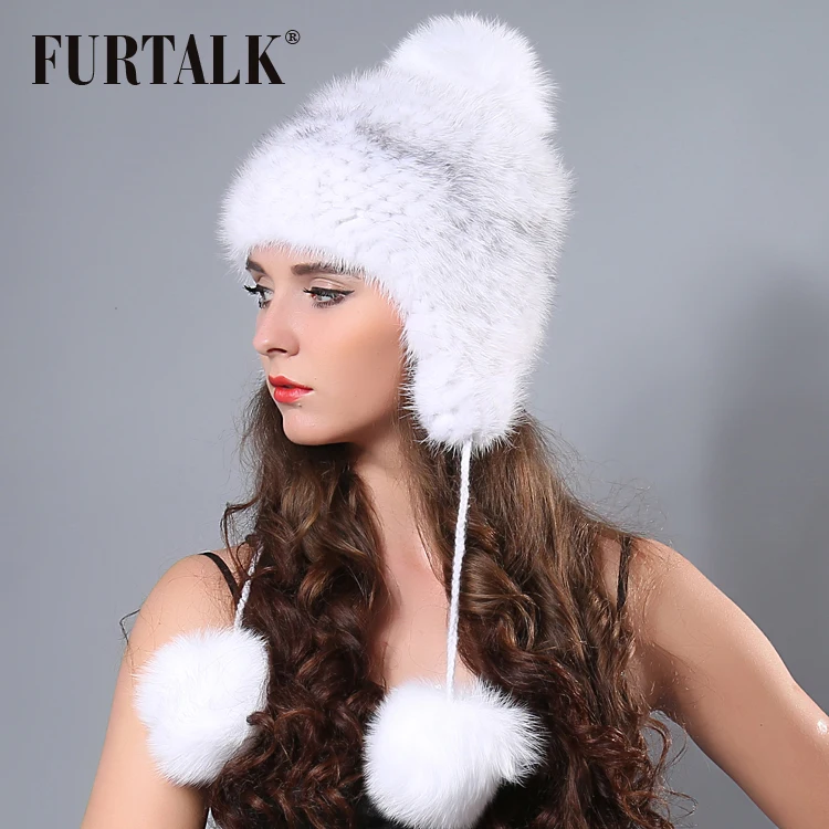 FURTALK Winter Mink Fur Hat for Women Warm Knitted Real Mink Fur pompom hat Soft Girls Winter Hats 2019
FURTALK Winter Mink Fur Hat for Women Warm Knitted Real Mink Fur pompom hat Soft Girls Winter Hats 2019