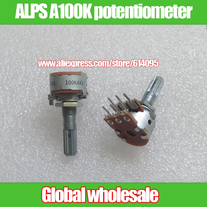 2pcs high-quality audio amplifier amp volume potentiometer / dual Japan ALPS 16-type A100K potentiometer / 6 feet RK163
2pcs high-quality audio amplifier amp volume potentiometer / dual Japan ALPS 16-type A100K potentiometer / 6 feet RK163