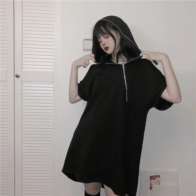 Summer Hooded Top Women Hoodies Short Sleeve Zipper Pullover Sweatshirt Causal Mid-Length Loose Tops
Summer Hooded Top Women Hoodies Short Sleeve Zipper Pullover Sweatshirt Causal Mid-Length Loose Tops