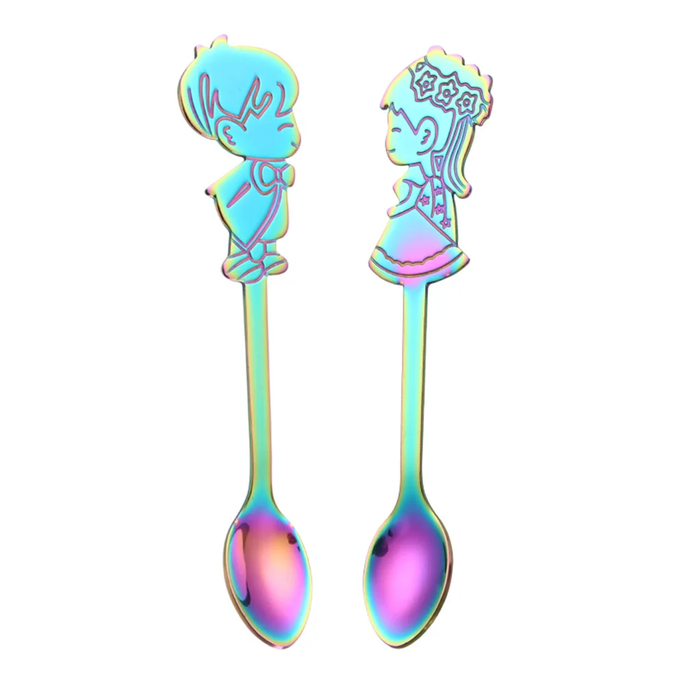 2Pcs/Set Stainless Steel Rainbow Cute Baby Handle Coffee Spoons Mixing Spoons Set Cold Drink Fruit Ice Cream Dessert Tea Spoon
2Pcs/Set Stainless Steel Rainbow Cute Baby Handle Coffee Spoons Mixing Spoons Set Cold Drink Fruit Ice Cream Dessert Tea Spoon