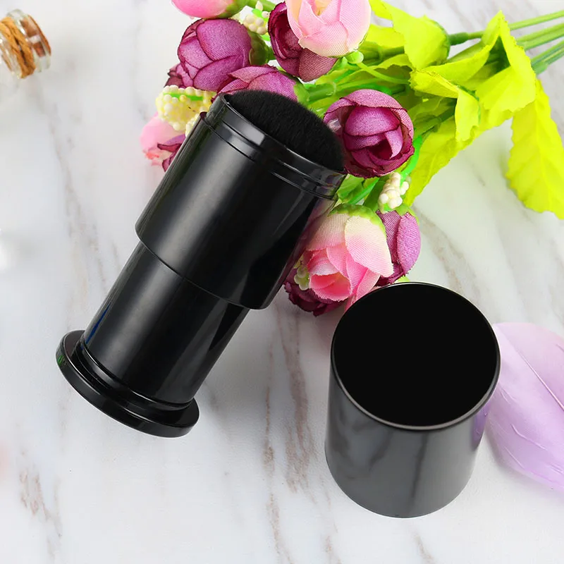 1pcs Black Retractable Makeup Brushes Big Powder Foundation Blusher Concealer Cream Kabuki Brush (12)
