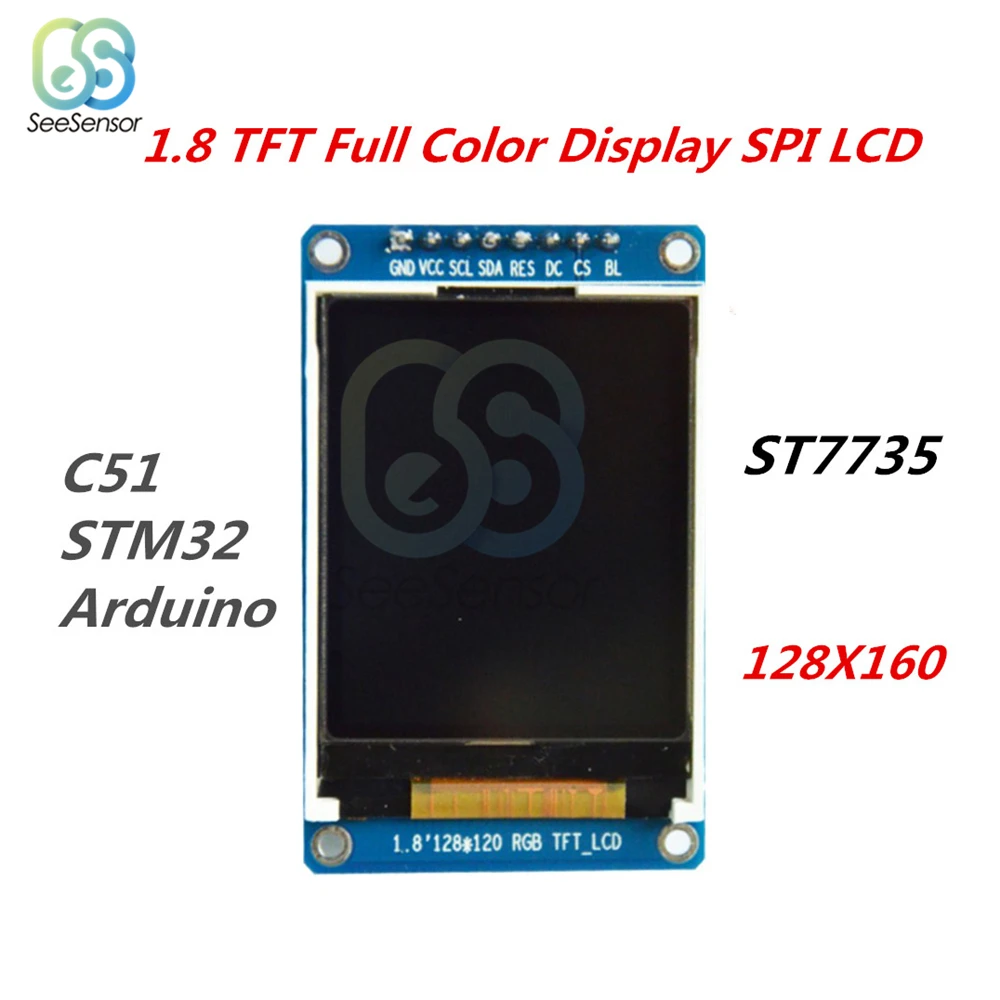 1.8 inch 128*160 128x160 Digital LCD Display Module Full Color RGB TFT LCD Screen SPI ST7735S IC Driver DC 3.3V Replace OLED
1.8 inch 128*160 128x160 Digital LCD Display Module Full Color RGB TFT LCD Screen SPI ST7735S IC Driver DC 3.3V Replace OLED