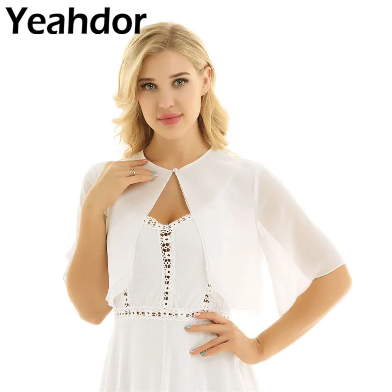 Womens Fashion Half Sleeve Layered Open Front Loose Sheer Bolero Chiffon Shrug Cardigan Top Wedding Bridal Dress Wrap Summer
Womens Fashion Half Sleeve Layered Open Front Loose Sheer Bolero Chiffon Shrug Cardigan Top Wedding Bridal Dress Wrap Summer