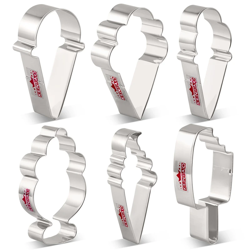 KENIAO Ice Cream / Popsicle / Sundae Cookie Cutter Set for Summer - 6 Piece - Biscuit and Fondant Cutter - Stainless Steel
KENIAO Ice Cream / Popsicle / Sundae Cookie Cutter Set for Summer - 6 Piece - Biscuit and Fondant Cutter - Stainless Steel