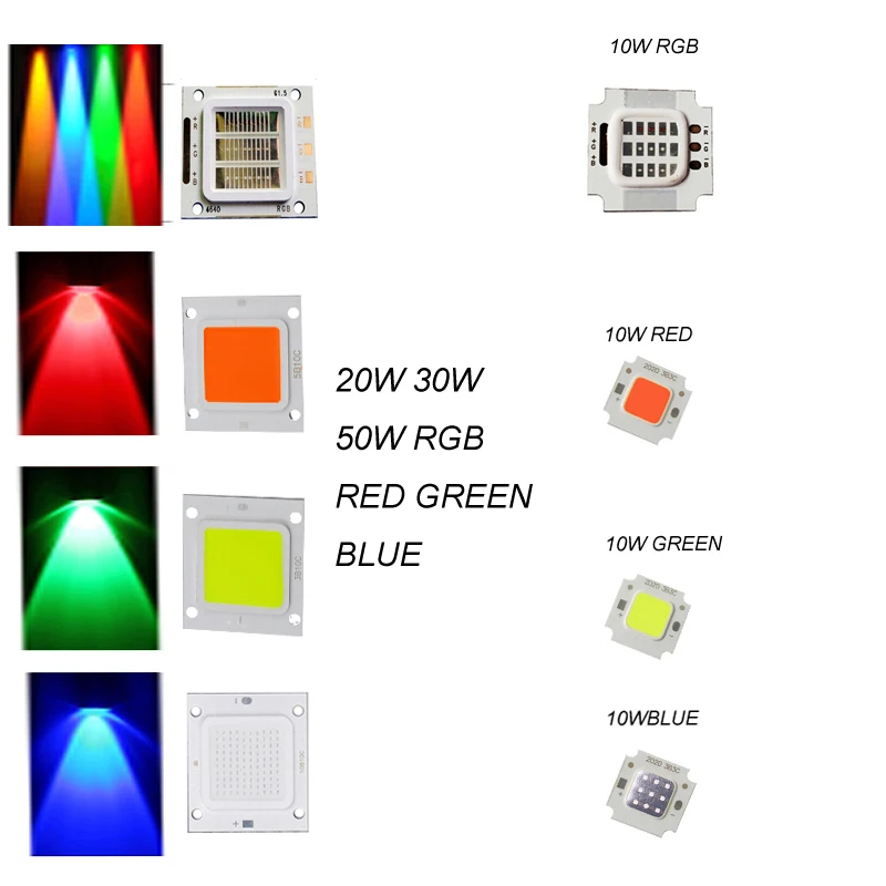 Flood Light Bead SMD LED Chips COB High Power for DIY 10W 20W 30W 50W Red/green/Bule/RGB
Flood Light Bead SMD LED Chips COB High Power for DIY 10W 20W 30W 50W Red/green/Bule/RGB
