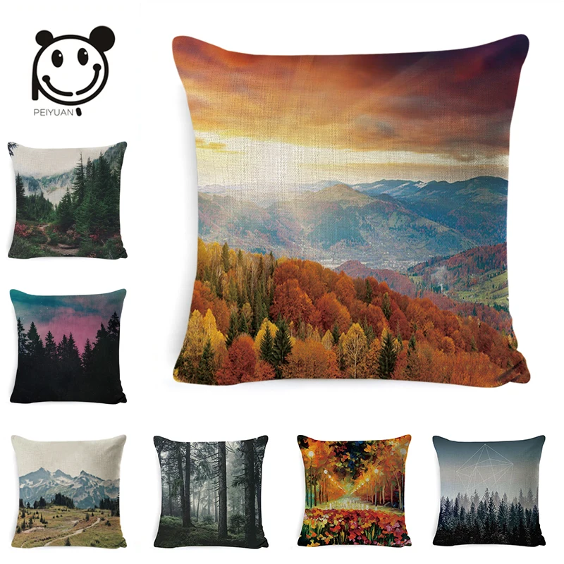PEIYUAN Mountains and Woods Printed Linen Pillow Case Landscape Pillowcase Decorative Pillows For Sofa Seat Cushion Cover
PEIYUAN Mountains and Woods Printed Linen Pillow Case Landscape Pillowcase Decorative Pillows For Sofa Seat Cushion Cover