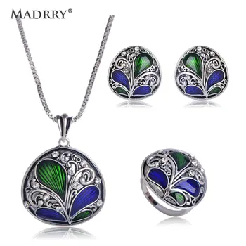 Madrry Crystal Pendant Plant Shape Enamel Jewelry Sets Necklace Earrings Rings for Women Banquet Party Accessories Bijoux Gifts
Madrry Crystal Pendant Plant Shape Enamel Jewelry Sets Necklace Earrings Rings for Women Banquet Party Accessories Bijoux Gifts