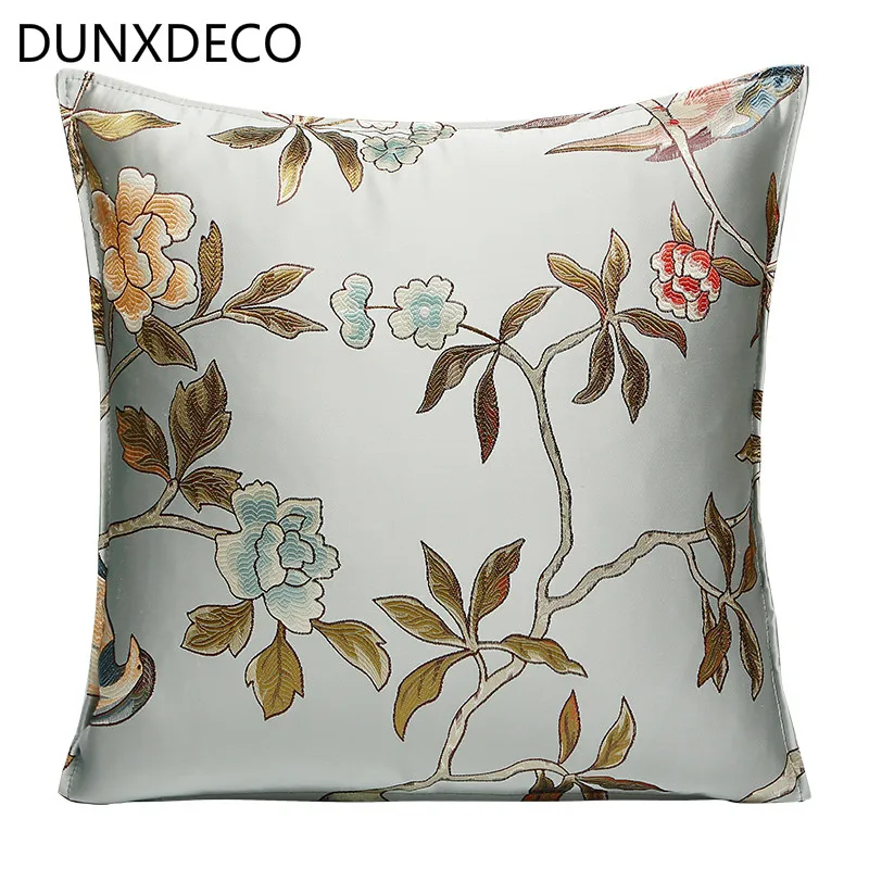DUNXDECO Cushion Cover Decorative Pillow Case Elegant Light Blue Pink Bird Embroidery Vintage Chinese Coussin Home Sofa Decor
DUNXDECO Cushion Cover Decorative Pillow Case Elegant Light Blue Pink Bird Embroidery Vintage Chinese Coussin Home Sofa Decor