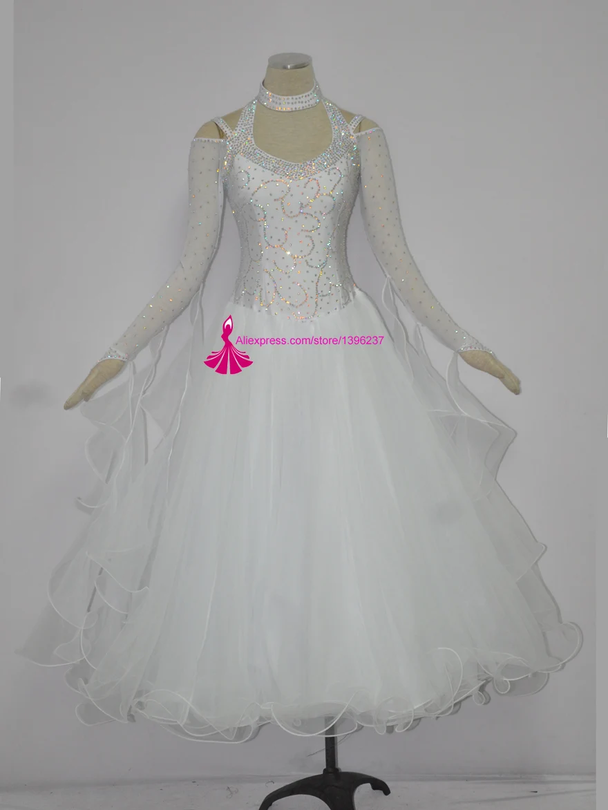 Ballroom Stage Dance Custome Adult Long Sleeve Elegant White Color Modern Flamenco Waltz Ballroom Competition Dance Dresses
Ballroom Stage Dance Custome Adult Long Sleeve Elegant White Color Modern Flamenco Waltz Ballroom Competition Dance Dresses