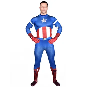 High Quality Mens Spandex Avenger Captain America Cosplay Costumes Adults Lycra Zentai Halloween Male Superhero Costume Bodysuit
High Quality Mens Spandex Avenger Captain America Cosplay Costumes Adults Lycra Zentai Halloween Male Superhero Costume Bodysuit