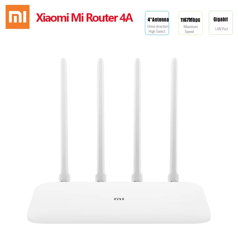 Xiaomi Mi Router 4A 1000M Gigabit Edition 2.4GHz 5GHz WiFi 16MB ROM 128MB DDR3 High Gain 4 Antenna Remote APP Control IPv6
Xiaomi Mi Router 4A 1000M Gigabit Edition 2.4GHz 5GHz WiFi 16MB ROM 128MB DDR3 High Gain 4 Antenna Remote APP Control IPv6
