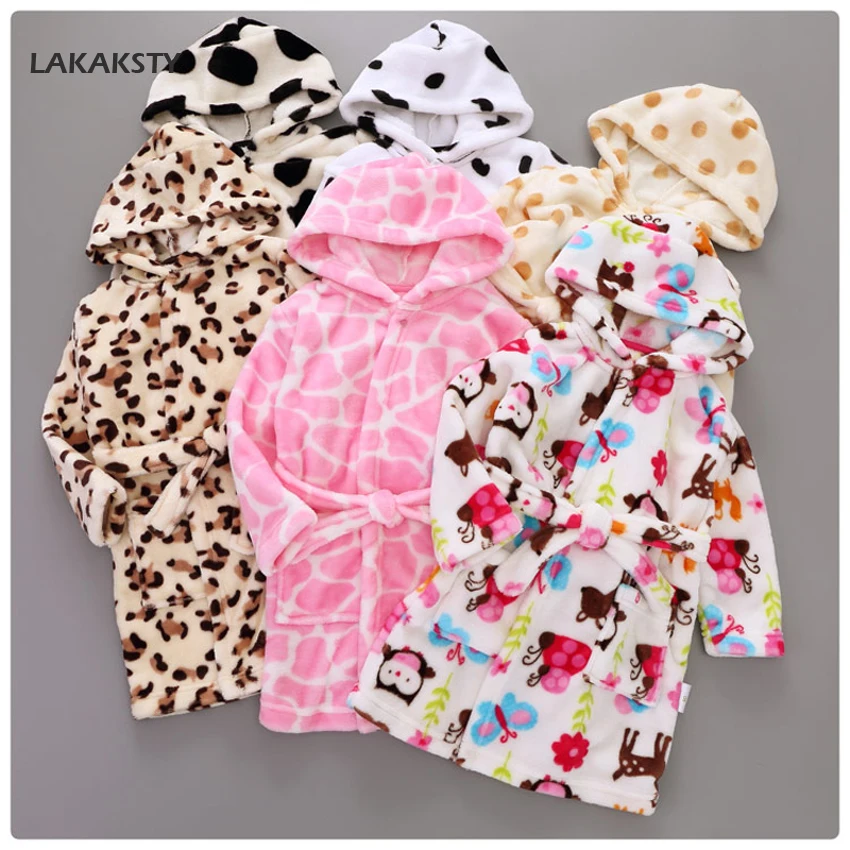 LAKAKSTY 1-6T Children's Nightgowns Kids Boys Girls Bathrobe Autumn Winter Hooded Flannel Pajamas Leopard Print Sleepwear Robe
LAKAKSTY 1-6T Children's Nightgowns Kids Boys Girls Bathrobe Autumn Winter Hooded Flannel Pajamas Leopard Print Sleepwear Robe