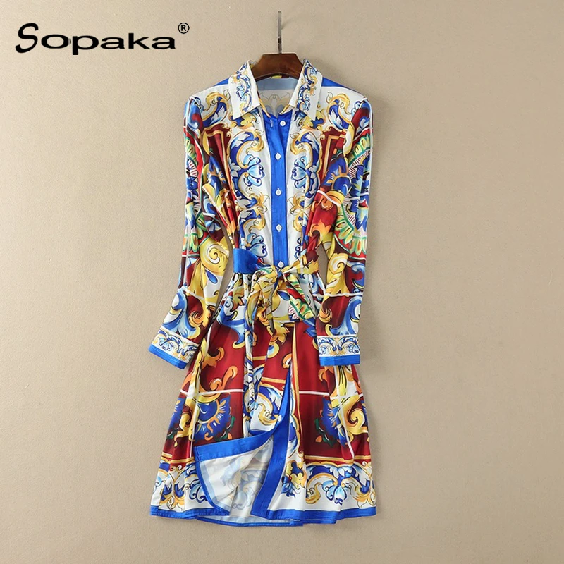 Colorful Loose Midi Shirt Dress High Quality 2019 Spring Full Sleeve Floral Printed Sashes Boho Runway Design Women Dress
Colorful Loose Midi Shirt Dress High Quality 2019 Spring Full Sleeve Floral Printed Sashes Boho Runway Design Women Dress