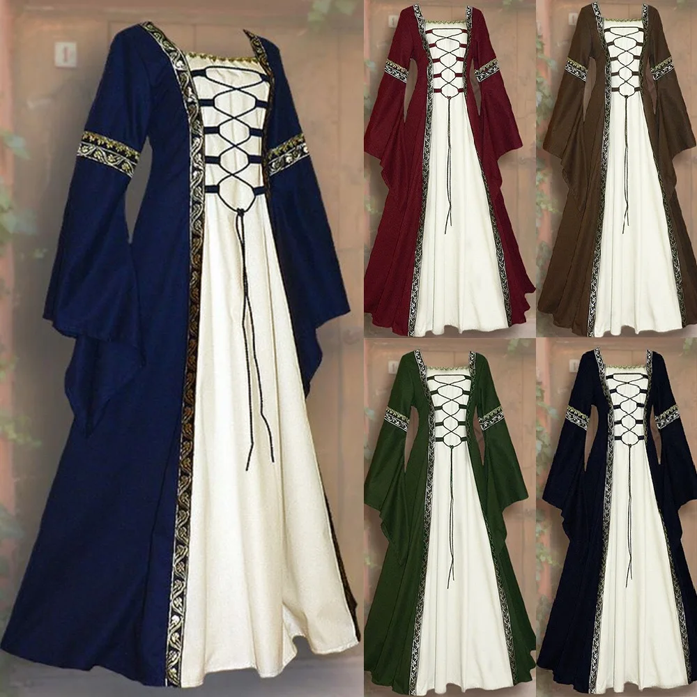 Medieval Vintage Women Dress Renaissance Ankle-Length Dress Court Costume Cosplay Party Elegant Vintage Dress FREE SHIPPING
Medieval Vintage Women Dress Renaissance Ankle-Length Dress Court Costume Cosplay Party Elegant Vintage Dress FREE SHIPPING