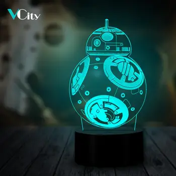 VCity BB-8 Robot 3D Night Light Movie Fans Collection LED USB Mood Multicolor Luminaria RGB Table Lamp Gifts for Kids Movie Fans
VCity BB-8 Robot 3D Night Light Movie Fans Collection LED USB Mood Multicolor Luminaria RGB Table Lamp Gifts for Kids Movie Fans