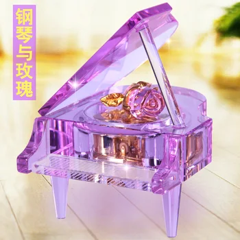 Crystal rose piano music box music box girls birthday gift bestie rotary romantic LED gifts
Crystal rose piano music box music box girls birthday gift bestie rotary romantic LED gifts