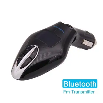 Bluetooth Wireless Radio Adapter Audio Receiver Stereo In Car MP3 Player with USB Charger Handsfree Calling & Music(Blue)