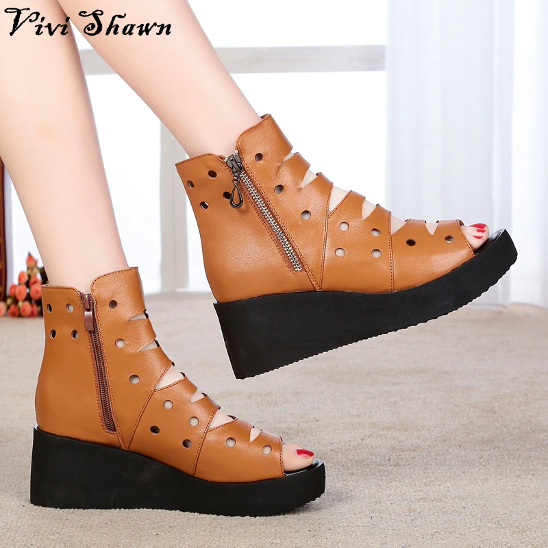 2017 High Quality Genuine Leather Women Sandals Wedge Heel Female Summer Shoes Hot Sale 2017 High Quality Genuine Leather Women Sandals Wedge Heel Female Summer Shoes Hot Sale<br><br>Aliexpress