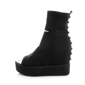 hight colors Black Ladies Open Toe Short Boots Elastic Boots Big Hole Hollow Out Breathable Dress Rivet Women Boots MS-1608
hight colors Black Ladies Open Toe Short Boots Elastic Boots Big Hole Hollow Out Breathable Dress Rivet Women Boots MS-1608
