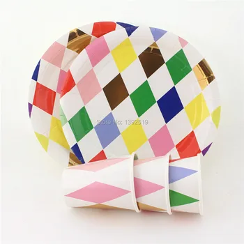 80pcs/Lot Harlequin Pattern 9inch Paper Plates 250ml Paper Cups Different Colors Gold Foil Bachelorette Party First Birthday
80pcs/Lot Harlequin Pattern 9inch Paper Plates 250ml Paper Cups Different Colors Gold Foil Bachelorette Party First Birthday