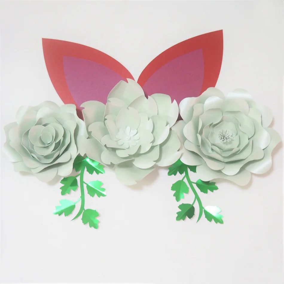 DIY Giant Paper Flowers Artificial Rose Fleurs Artificielles Backdrop 3pcs+ 2 Leave + 2 Ears Wedding Nursery Decor Themed Party
DIY Giant Paper Flowers Artificial Rose Fleurs Artificielles Backdrop 3pcs+ 2 Leave + 2 Ears Wedding Nursery Decor Themed Party