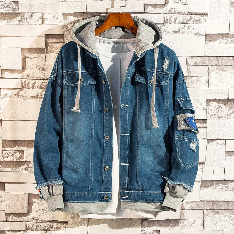 Spring Mens Denim Jacket Trendy Fashion Thin Ripped Denim Jacket Mens Jeans Jacket Outwear Male Cowboy Coats 2488
Spring Mens Denim Jacket Trendy Fashion Thin Ripped Denim Jacket Mens Jeans Jacket Outwear Male Cowboy Coats 2488