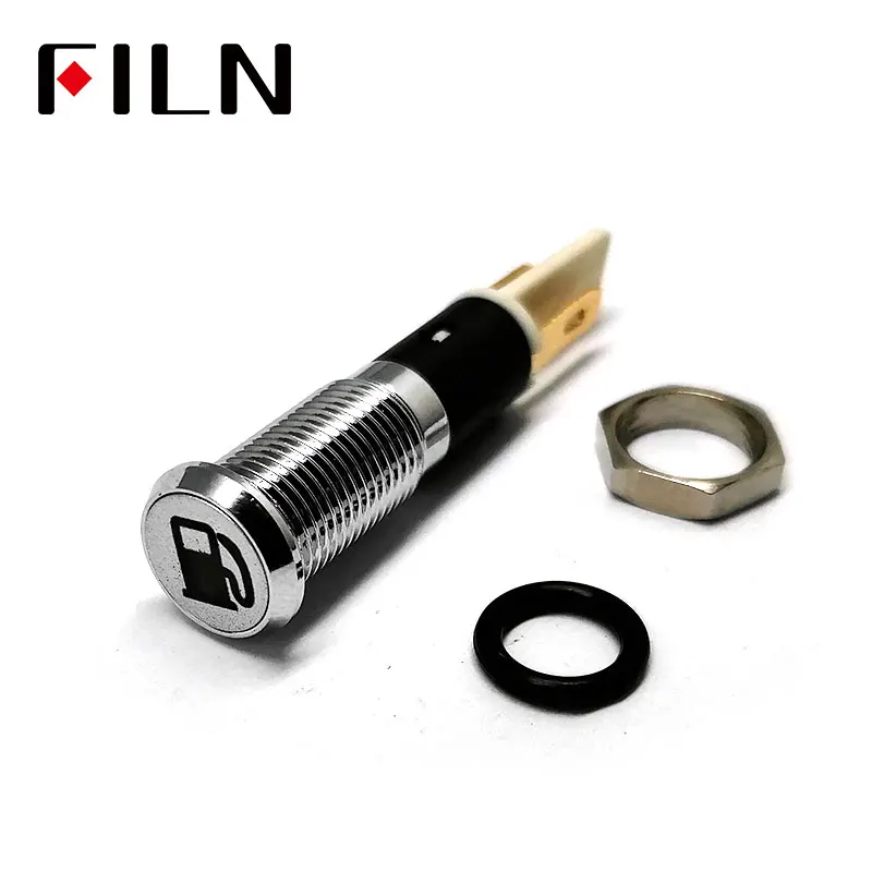 FILN 8mm C13 Car dashboard silver shell Fuel tank cap marking 12v led indicator light with Solder foot
FILN 8mm C13 Car dashboard silver shell Fuel tank cap marking 12v led indicator light with Solder foot