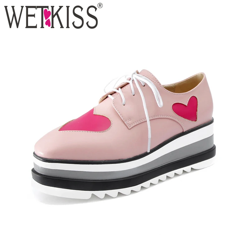 WETKISS Plus Size 42 Women Casual Shoes Female Heart Shape Sneakers Lace up Wedges Shoes Platform Ladies Footwear Flats
WETKISS Plus Size 42 Women Casual Shoes Female Heart Shape Sneakers Lace up Wedges Shoes Platform Ladies Footwear Flats