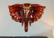 Éléphant européen salon animal tête rétro mur ornement comme tête tenture murale(China)